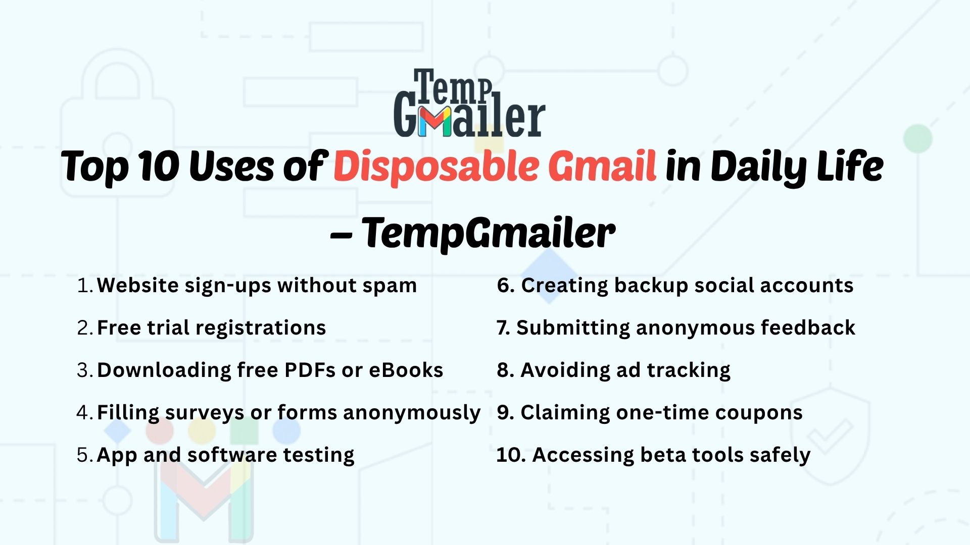 Top 10 Uses of Disposable Gmail in Daily Life – TempGmailer